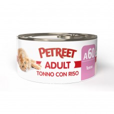 PETREET A60 ADULT - Τόνος με ρύζι 85gr