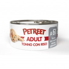 PETREET A61 ADULT - Τόνος με ρύζι και Σουρίμι 85gr