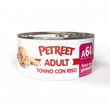 PETREET A64 ADULT - Τόνος με ρύζι και Γαρίδες 85gr
