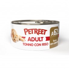 PETREET A62 ADULT - Τόνος με ρύζι και Καλαμάρι 85gr