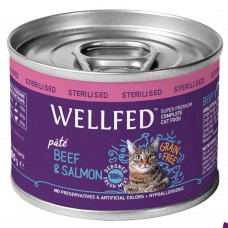 Wellfed Sterilised Adult Beef & Salmon with Salmon oil 200gr