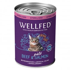 Wellfed Sterilised Adult Beef & Salmon with Salmon oil 400gr