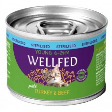 Wellfed Young Sterilised Turkey & Beef 200gr