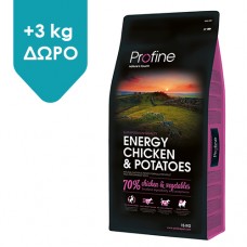 Profine Dog Energy Κοτόπουλο & Πατάτα 12kg +3 kg ΔΩΡΟ