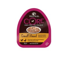 Wellness Core Small Breed Savory Medleys Κοτόπουλο, Πάπια, Αρακάς & Καρότα 85gr