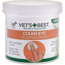 Vet's Best Clean Clean Eye Round Pads 100 Μαντηλάκια  για Καθαρισμό Ματιών 