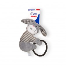 GLEE ΠΑΙΧΝΙΔΙ ΣΚΥΛΟΥ BUNNY GREY HOOP ROPE SQUEAKΥ
