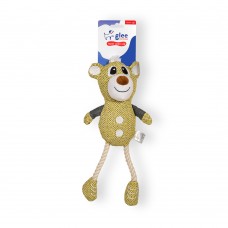 GLEE ΠΑΙΧΝΙΔΙ ΣΚΥΛΟΥ TEDDY ROPE LONG LEG ΚΙΤΡΙΝΟ SQUEAKΥ